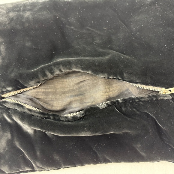 Vintage Brown and Black Fur Hand Warmer Purse Velvet Backing Zipper - Picture 10 of 14